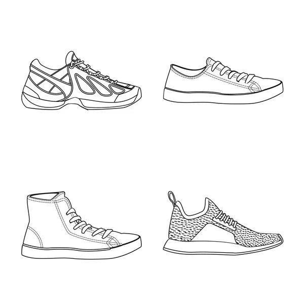 Illustration vectorielle du logo chaussure et chaussures. Ensemble de chaussure et symbole de stock de pied pour la toile . — Image vectorielle