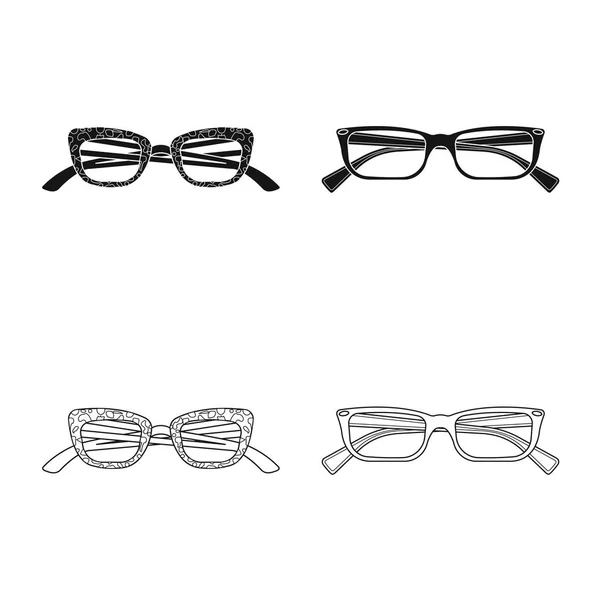 Ilustración vectorial de gafas y símbolo del marco. Colección de gafas y accesorio icono vectorial para stock . — Archivo Imágenes Vectoriales