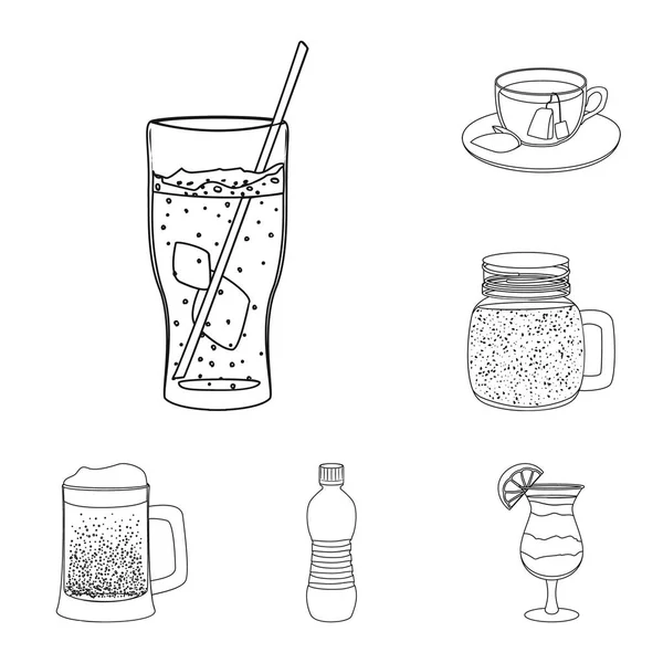Vectorillustratie van drank en bar pictogram. Collectie van drank en partij vector pictogram voor voorraad. — Stockvector