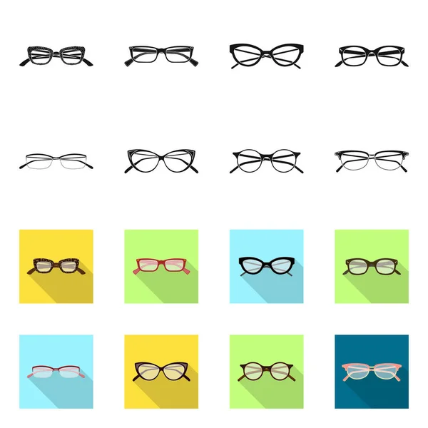 Vektorové ilustrace brýle a rámečku symbolu. Kolekce brýlí a příslušenství burzovní symbol pro web. — Stockový vektor
