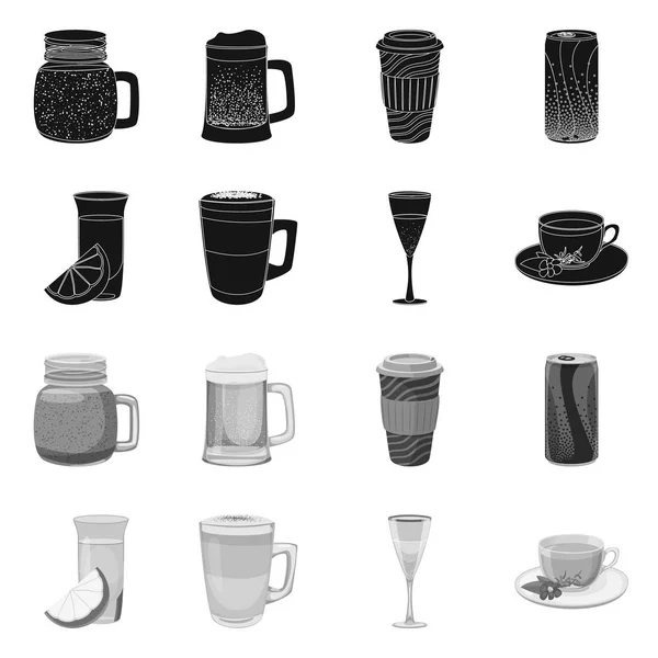 Векторная иллюстрация символа напитка и бара. Набор напитков и праздничных акций символ для веб . — стоковый вектор