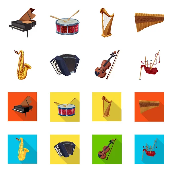 Vector design of music and tune icon. Collection of music and tool stock symbol for web. — Stock Vector