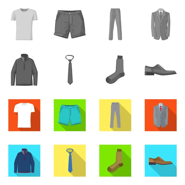 Ontwerp van de vector van mens en kleding symbool. Collectie van mens en slijtage vector pictogram voor voorraad. — Stockvector