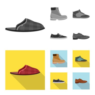 Ayakkabı ve ayakkabı simge vektör Illustration. Ayakkabı ayarla ve vektör simge stok ayak.