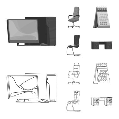 Mobilya ve iş işareti yalıtılmış nesne. Mobilya ve ev hisse senedi simgesi için web topluluğu.