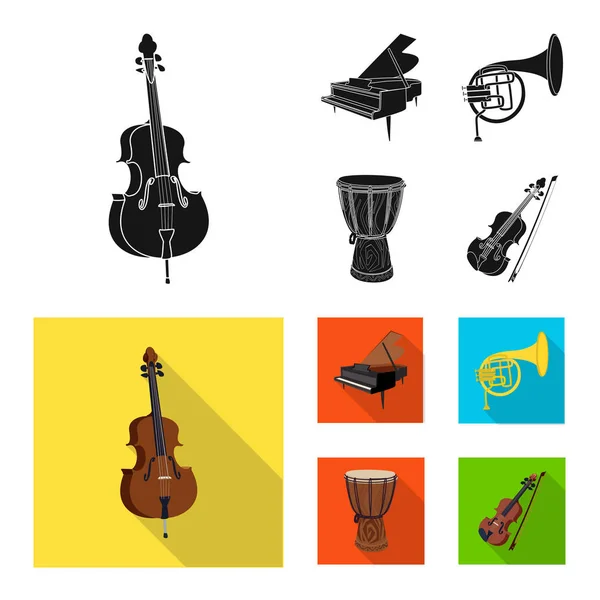 Diseño vectorial de música e icono de melodía. Conjunto de música e ilustración de vector de stock de herramientas . — Archivo Imágenes Vectoriales