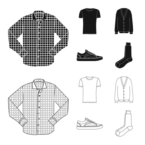Vectorillustratie van mens en kleding logo. Collectie van mens en slijtage vector pictogram voor voorraad. — Stockvector
