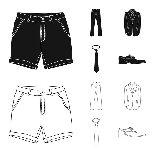 Geïsoleerde object van mens en kleding pictogram. Collectie van mens en slijtage aandelensymbool voor web. — Stockvector