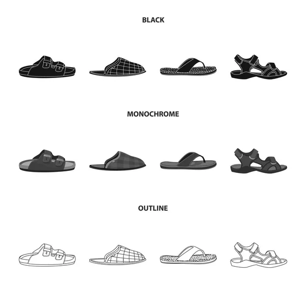 신발 및 신발 로고의 벡터 디자인입니다. 웹에 대 한 구두와 발 주식 기호 모음. — 스톡 벡터