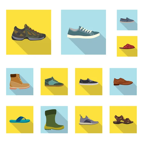 Ilustración vectorial del zapato y símbolo del calzado. Colección de zapato y pie icono vectorial para stock . — Archivo Imágenes Vectoriales