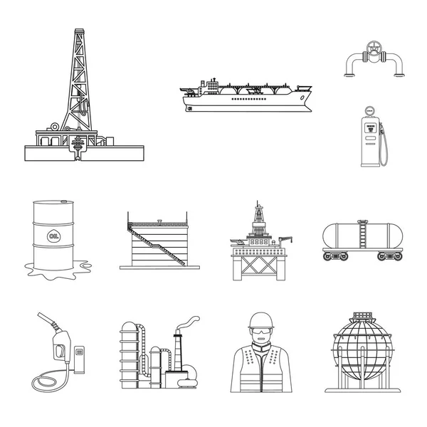 Isolated object of oil and gas icon. Set of oil and petrol stock vector illustration. — Stock Vector