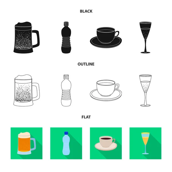 Vektor-Design von Drink und Bar-Symbol. Getränkeset und Party-Vektor-Symbol für Aktien. — Stockvektor