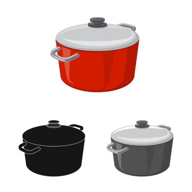 Mutfak ve yemek simgesi yalıtılmış nesne. Mutfak ve cihaz hisse senedi vektör çizim topluluğu.