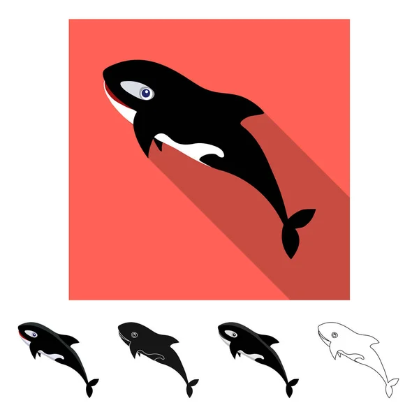 Ilustración vectorial del símbolo marino y animal. Conjunto de mar y vector marino icono para stock . — Archivo Imágenes Vectoriales