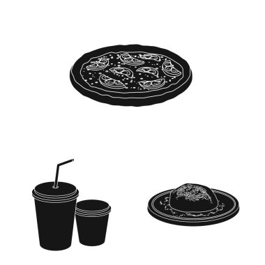 Pizza ve gıda logo yalıtılmış nesne. Pizza topluluğu ve hisse senedi için İtalya vektör simgesi.