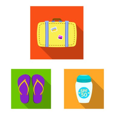 Ekipman ve logo yüzme vektör tasarımı. Ekipman ve etkinlik hisse senedi vektör çizim koleksiyonu.