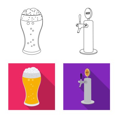 Bar ve pub simge vektör Illustration. Pub ve iç hisse senedi vektör çizim koleksiyonu.