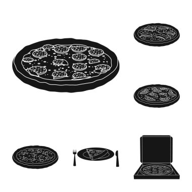 Pizza ve gıda simge vektör Illustration. Pizza ve İtalya hisse senedi vektör çizim topluluğu.
