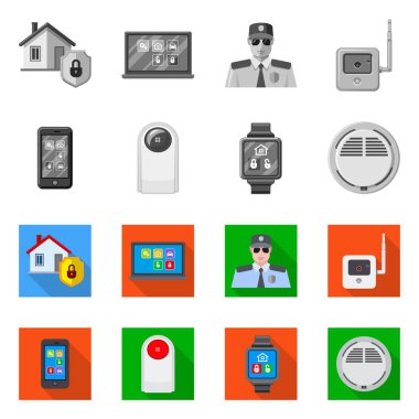 Ofis ve ev işareti yalıtılmış nesne. Web için ofis ve sistem hisse senedi simgesi kümesi.