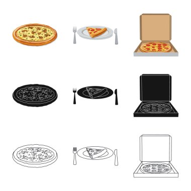 Pizza ve gıda işareti vektör Illustration. Pizza ve İtalya hisse senedi simgesi için web topluluğu.