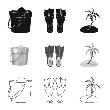 Ekipman ve yüzme simge vektör Illustration. Ekipman ve etkinlik vektör simgesini hissenin koleksiyonu.