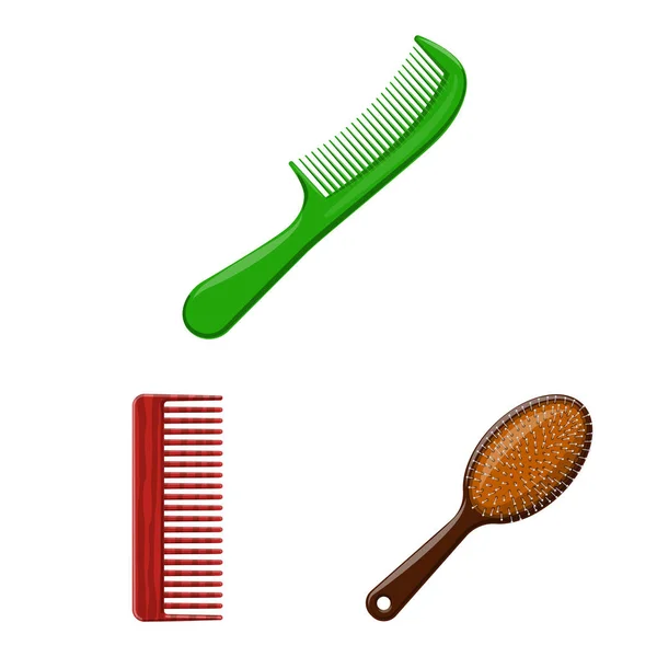 Objet isolé de brosse et symbole de cheveux. Ensemble de brosse et icône vectorielle brosse à cheveux pour stock . — Image vectorielle