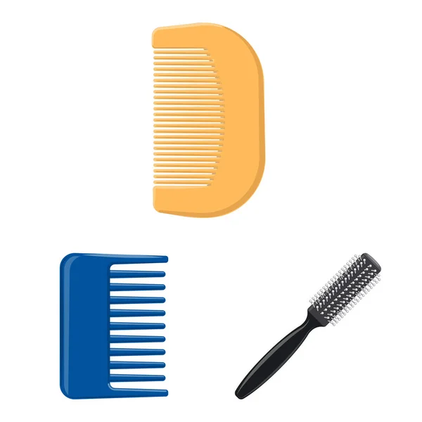 Ilustração vetorial de escova e logotipo do cabelo. Coleção de escova e escova de cabelo estoque ilustração vetorial . — Vetor de Stock