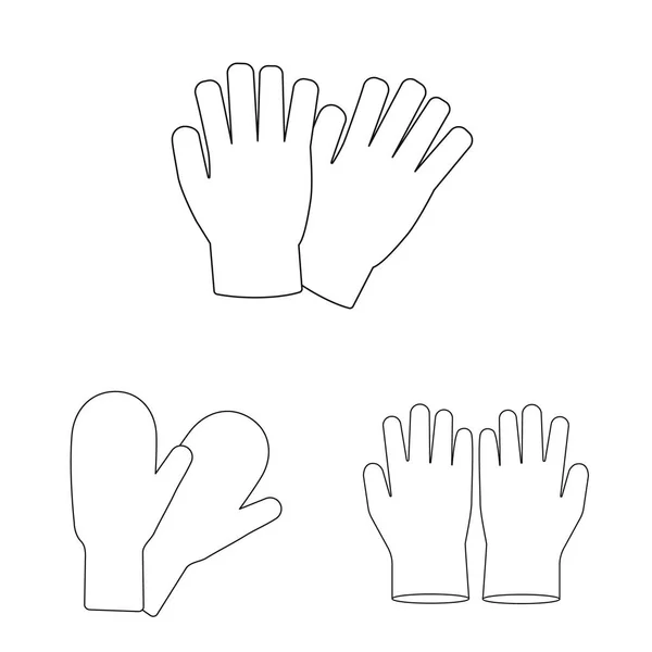 Vektor-Illustration von Handschuh und Winterlogo. Sammlung von Handschuhen und Ausrüstung Vektor-Symbol für Lager. — Stockvektor