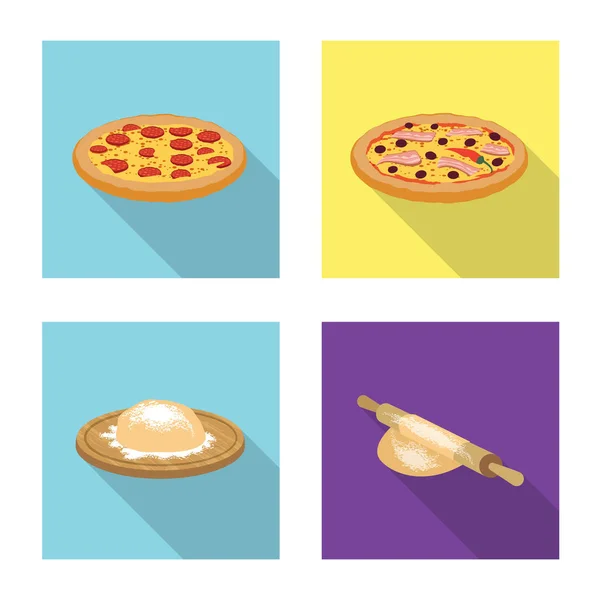 Design vetorial de pizza e logotipo da comida. Coleção de pizza e ícones vetoriais itálicos para estoque . — Vetor de Stock