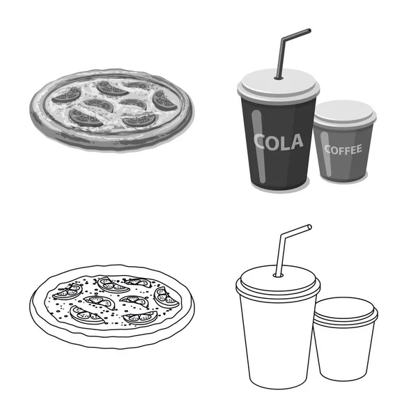 Diseño vectorial de pizza e icono de la comida. Colección de pizza y italia símbolo de stock para la web . — Archivo Imágenes Vectoriales