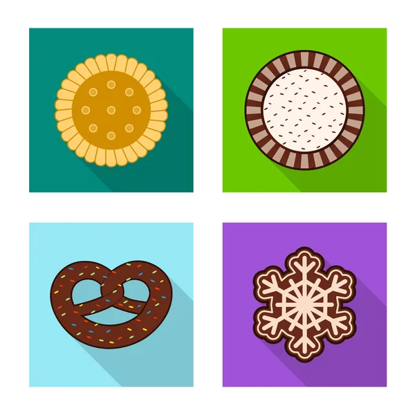 Vector design-keksz- és bake szimbólum. Keksz- és csokoládé tőzsdei szimbólum a web gyűjteménye. — Stock Vector