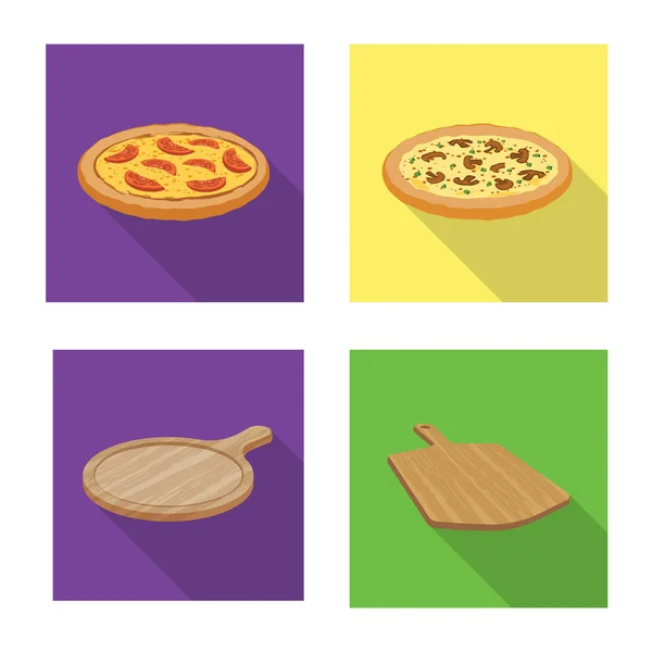 Ilustración vectorial del icono de la pizza y la comida. Colección de pizza y ícono de vectores italia para stock . — Vector de stock