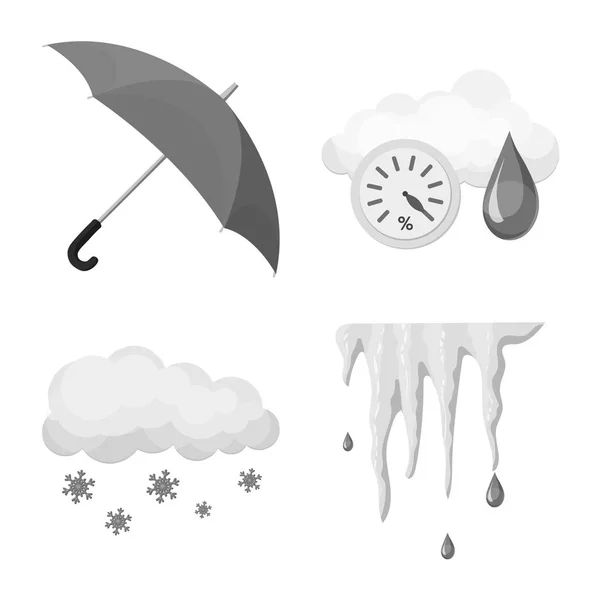 Vectorillustratie van weer en klimaat symbool. Set van weer en cloud vector pictogram voor voorraad. — Stockvector