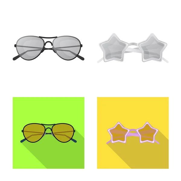 Isolierte Objekt der Brille und Sonnenbrille Symbol. Brillensatz und Zubehör Stock Vector Illustration. — Stockvektor