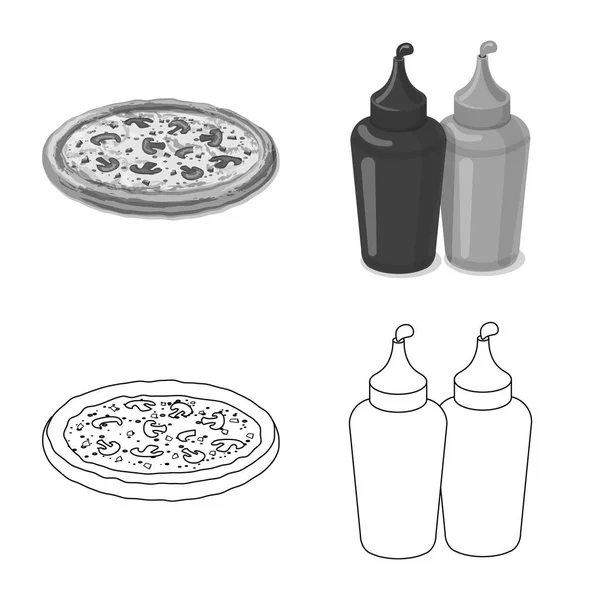 Απομονωμένο αντικείμενο πίτσα και τροφίμων λογότυπο. Συλλογή από πίτσα και Ιταλία εικονογράφηση διάνυσμα απόθεμα. — Διανυσματικό Αρχείο