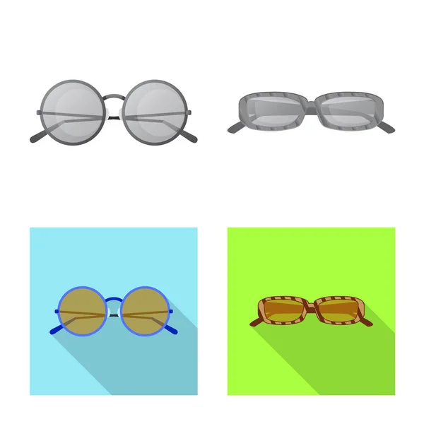 Isolated object of glasses and sunglasses icon. Collection of glasses and accessory stock vector illustration. — Stock Vector