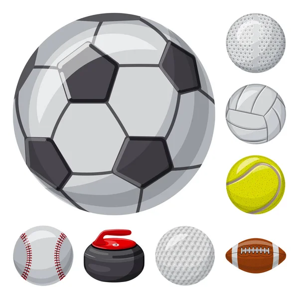 Objeto aislado de deporte y símbolo de pelota. Colección de deporte y el icono del vector deportivo para la acción . — Vector de stock