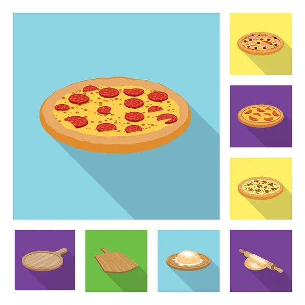 Vektor design av pizza och mat symbol. Samling av pizza och Italien lager vektorillustration. — Stock vektor