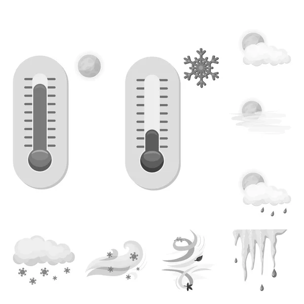 天候および気候のアイコンのベクター デザイン。天気と雲の株式ベクトル図のセット. — ストックベクタ