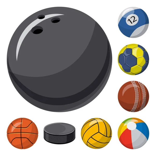 Objet isolé de sport et logo de balle. Collection de sport et de stock sportif symbole pour le web . — Image vectorielle