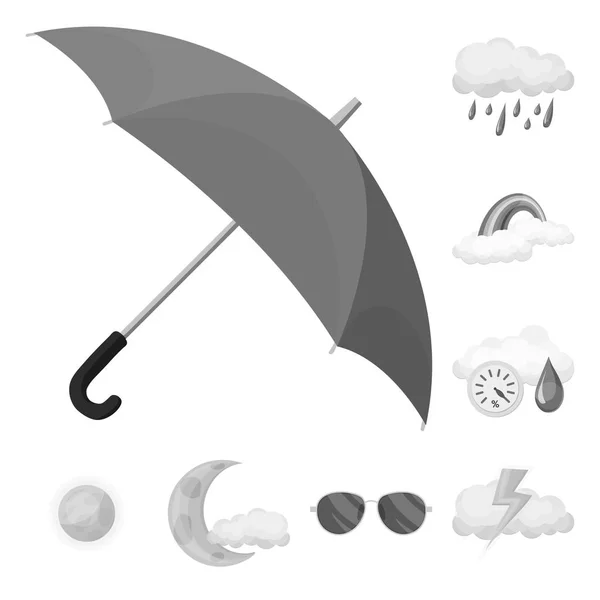 Illustrazione vettoriale del clima e del clima logo. Serie di meteo e nubi stock illustrazione vettoriale . — Vettoriale Stock