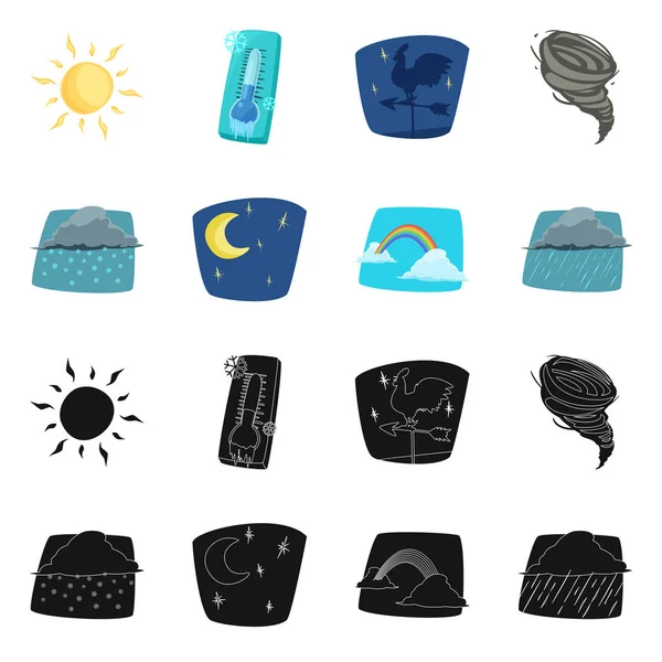 Hava ve iklim işareti yalıtılmış nesne. Web için hava ve bulut hisse senedi simgesi kümesi.