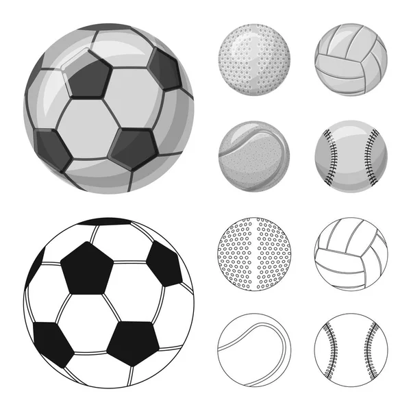 Conception vectorielle du logo sport et balle. Collection d'illustration vectorielle de stock sportif et sportif . — Image vectorielle