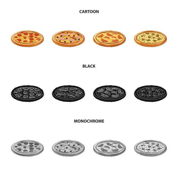 Diseño vectorial de pizza y logotipo de alimentos. Conjunto de pizza y italia stock vector ilustración . — Vector de stock