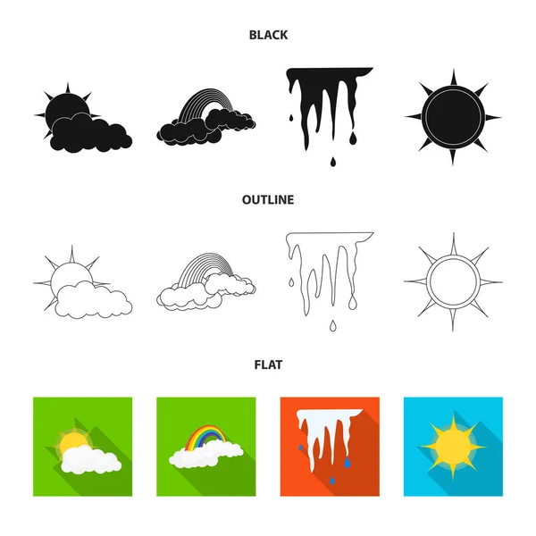 Vektorillustration av väder och klimat-logotypen. Uppsättning av väder och moln lager vektorillustration. — Stock vektor