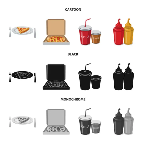 Векторная иллюстрация пиццы и пищевой иконы. Набор пиццы и векторной иконки на складе . — стоковый вектор