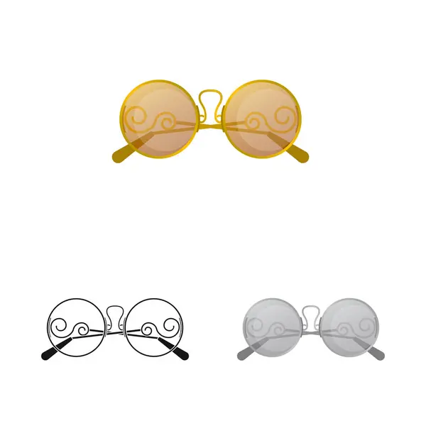 Isolierte Gegenstand der Brille und Sonnenbrille Zeichen. Sammlung von Brillen und Zubehör Stock Vector Illustration. — Stockvektor