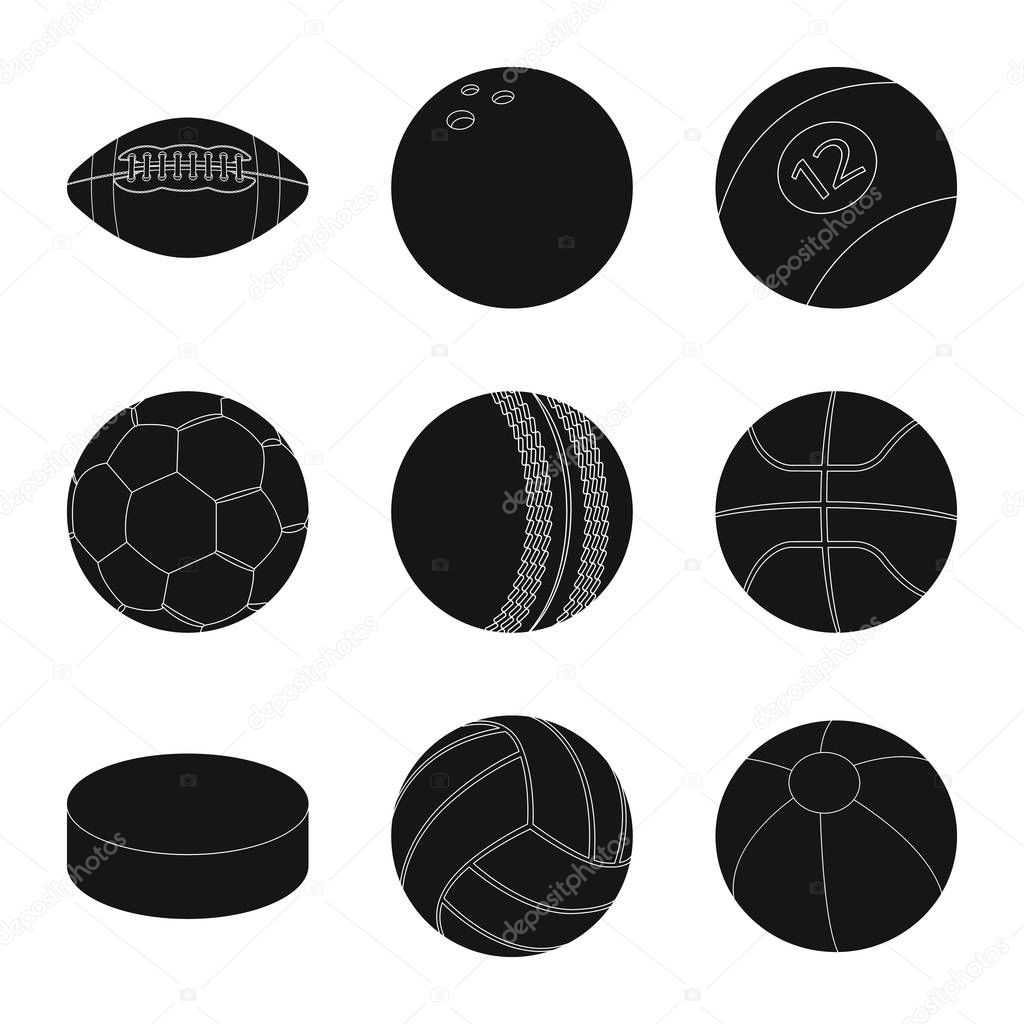 Isolated object of sport and ball logo. Set of sport and athletic vector icon for stock.