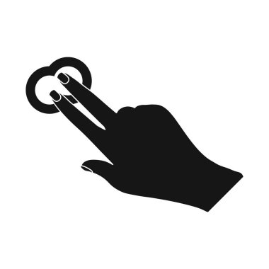 Dokunmatik ve el logo vektör Illustration. Dokunmatik ekran ve dokunmatik hisse senedi vektör çizim topluluğu.