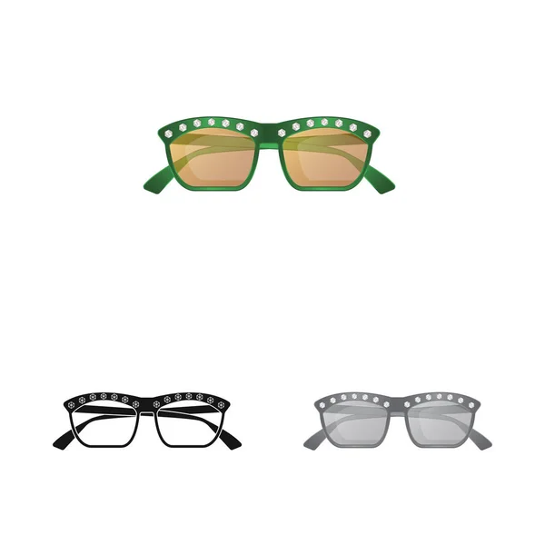 Vektor-Illustration von Brille und Sonnenbrille-Symbol. Brillensatz und Zubehör-Vektor-Symbol für Aktien. — Stockvektor